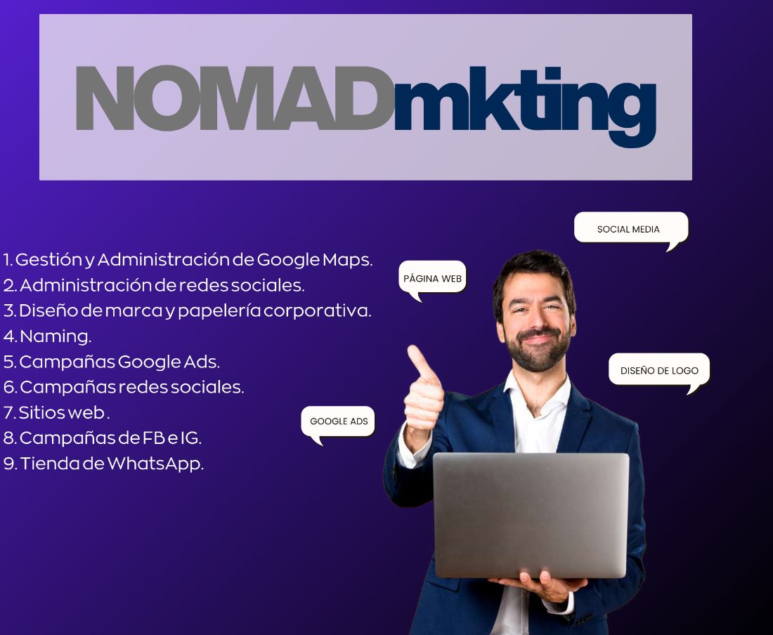 NOMAD Mkting — servicios: Google Maps, redes sociales, campañas y páginas web